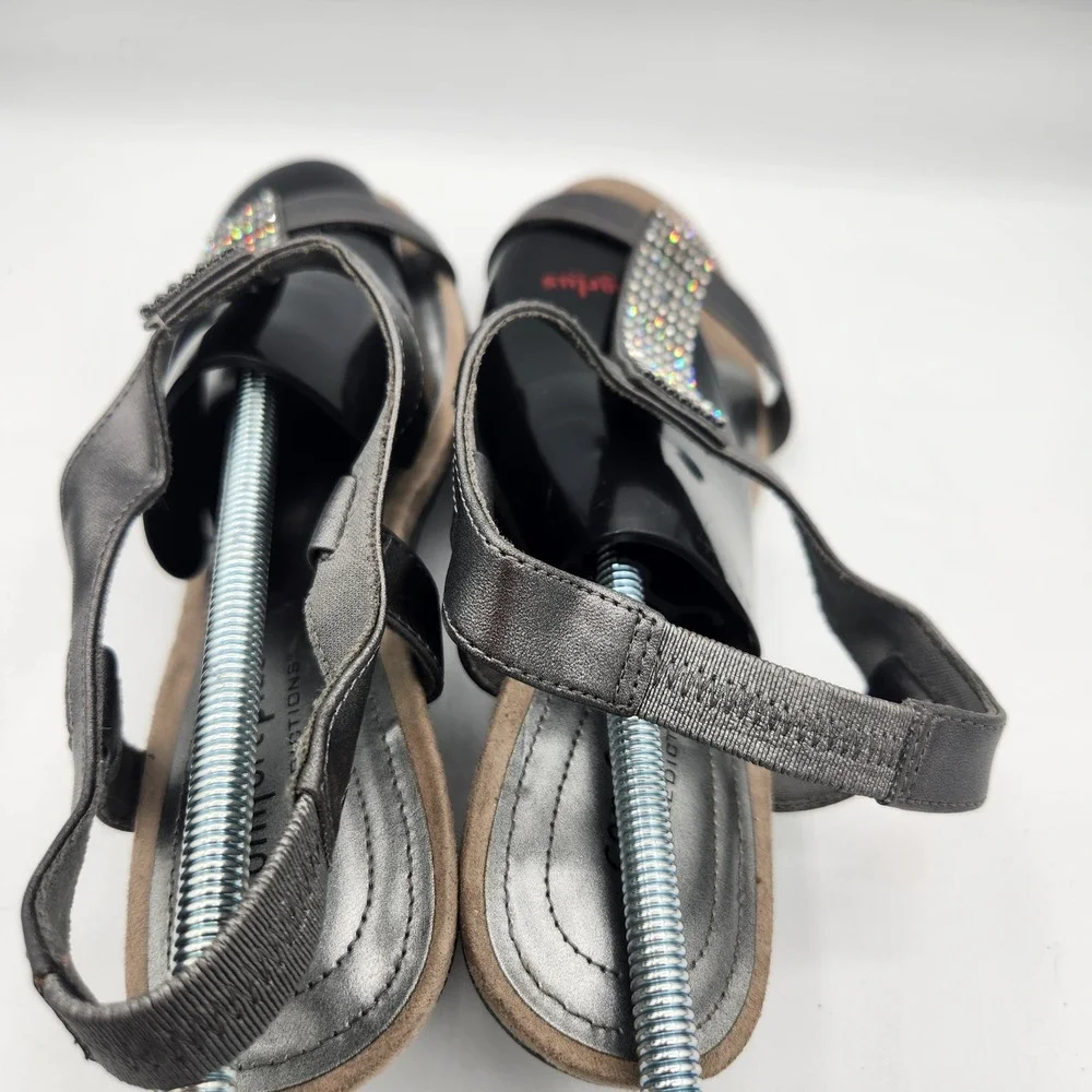 Comfort Plus Predictions Women's‎ Gray Rhinestone Wedge Sandals Size 10W